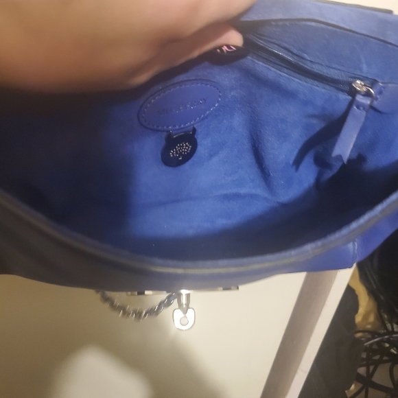 Mulberry Lily Medium in Indigo Lamb Nappa with Shiny Silver Hardware - Picture 10 of 13